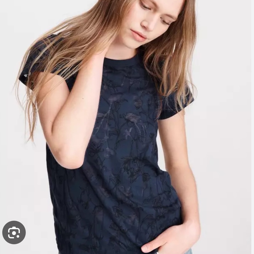 Rag and Bone - All Over Poppy Print Jersey Tee, XS